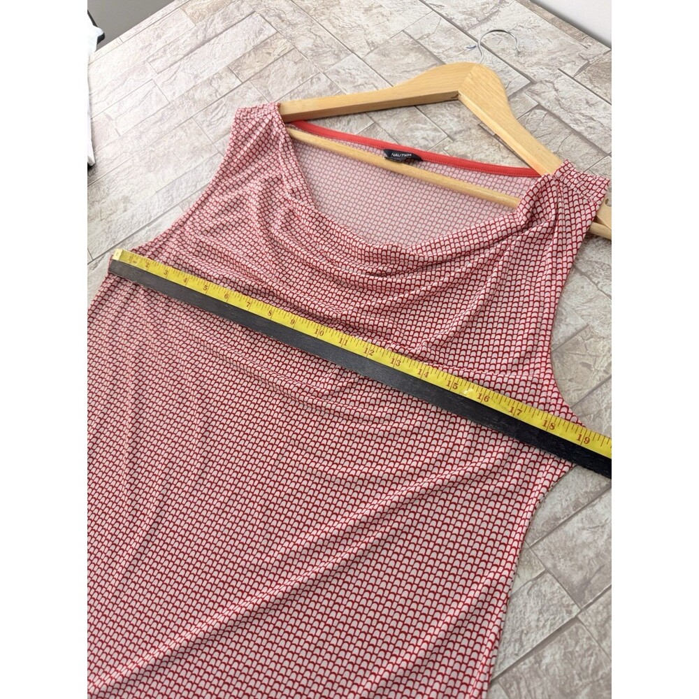 Nautica Women’s Red White Sleeveless Blouse Top XLarge - Picture 5 of 8